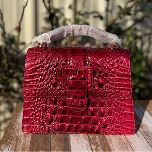 Brahmin Small Hallie Merlot Ombre Melbourne NWT Beautiful Red leather bag